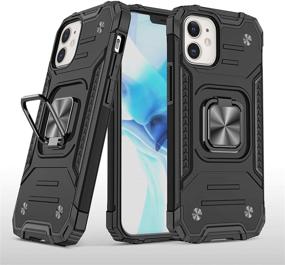img 4 attached to Ultimate Protection: AB Business Group iPhone 12 Pro Military Style Armor 📱 Case with Rotating Ring Holder and Kickstand - Compatible with Magnetic Car Mount