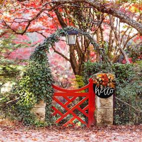 img 2 attached to Handmade Hydrangea Fall Wreath with Welcome Sign for Front Door, Farmhouse Door Wreaths, Grapevine Fall Wreath - 16 Inch