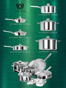 img 3 attached to 🍳 DALSTRONG Набор посуды Oberon Series из 12 предметов - Кастрюли из алюминиевого сплава 3-Ply с крышками