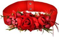 🌹 elegant red rose wedding bride belt – stunning elastic waist band flower sash for dress logo