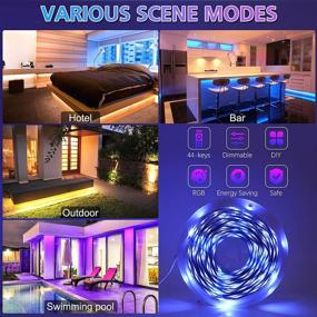 img 3 attached to 🌈 Jadisi 65.6ft Music Sync RGB LED Strip Lights for Bedroom - App Remote Control, Color Changing Smart LED Lights for Room, Ceiling, Kitchen, and Party