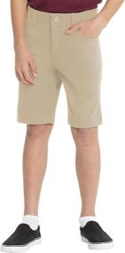 img 2 attached to 🩳 Premium Stretch Boy's City Shorts: Classroom School Uniforms in 5 Pocket Style