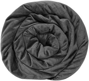 img 4 attached to 🔥 Charcoal BlanQuil Quilted Weighted Blanket with Removable Cover - 20lb