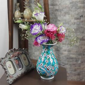 img 2 attached to 🏮 Exquisite Colorful Chinese Porcelain Flower Vase for Home Decor: Glazed Decor2