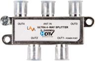 🔌 lava high performance 4-way coax cable splitter, 5-2400 mhz, rg6 compatible, ideal for hd tv, satellite, high-speed internet, amplifier, antenna with enhanced shielding structure logo