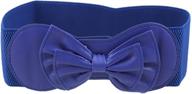 💃 chic & versatile: allegra k women's bowtie ornament elastic waist cinch belt logo