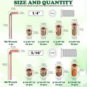 img 3 attached to 🔩 Keadic 120-Piece Furniture Nut Inserts Assortment Kit with Internal Hex Tool: Includes 1/4"-20 and 5/16"-18 Threaded Wood Inserts, Bolt Fastener Connector Hex Socket Drive for Wood Furniture