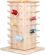 🧵 brothread 84 spool wooden thread rack: organize your sewing, quilting, embroidery, and more! logo