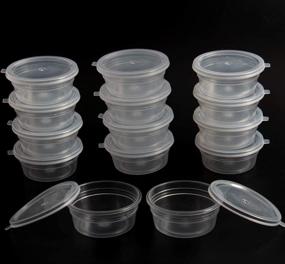 img 4 attached to 🔵 60-Pack of SBYURE 2oz Clear Plastic Slime Storage Containers with Lids - Ideal for 20g Slime & Foam Ball Storage