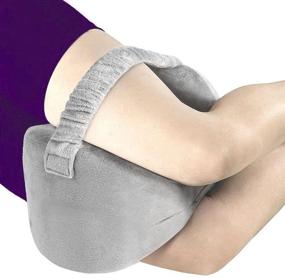 img 4 attached to 👣 Tektrum Orthopedic Knee Pillow - Sciatica, Back, Leg, Hip Pain Relief – Joint Support, Pregnancy, Spine Alignment – Memory Foam Wedge Contour – Washable Cover, Leg Strap – Grey