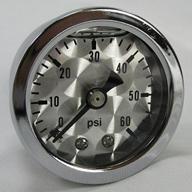 🛠️ marshall 60 psi liquid filled oil pressure gauge - shockproof - 1/8" npt fitting - machine turned gauge face - harley motorcycle bobber chopper cafe racer (mchnd) logo