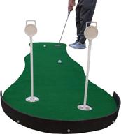 🎁 truebirdie xl indoor golf putting green - professional 12ft x 3ft mat with backstop and adjustable slope - includes removable flag and cup for true putting experience - 2 regulation sized holes - perfect golf gift logo