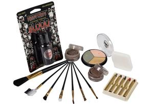 img 1 attached to 🧟 Ultimate Zombie Makeup Kit: Halloween Costume Special Effects Palette by Bloody Mary - Walking Dead FX Makeup Tools - Includes 5 Crayons, Blood, Setting Powder, 4 Application Brushes, 1 Sponge - Carrying Case Included