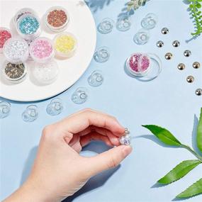 img 2 attached to 🌍 PH PandaHall 30pcs 16mm Mini Clear Glass Globe Vial Pendant Charms with Laser Shining Glitter: Enhance Your Pendant Charms and Stud Earring Making