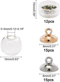 img 3 attached to 🌍 PH PandaHall 30pcs 16mm Mini Clear Glass Globe Vial Pendant Charms with Laser Shining Glitter: Enhance Your Pendant Charms and Stud Earring Making