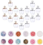 🌍 ph pandahall 30pcs 16mm mini clear glass globe vial pendant charms with laser shining glitter: enhance your pendant charms and stud earring making logo