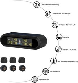 img 1 attached to Беспроводная солнечная система мониторинга давления в шинах TPMS для RV грузовика с 6 датчиками - отслеживание давления и температуры в 4-6 шинах, дома на колесах, прицепах (0~199PSI)