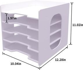 img 3 attached to 📁 5-Tier Desktop File Paper Organizer - White Office Desk Holder for Mail, Letters, and A4 Papers. Ideal for Home, Office, School, Classroom - Storage Rack for Documents, Notebooks.