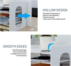 img 1 attached to 📁 5-Tier Desktop File Paper Organizer - White Office Desk Holder for Mail, Letters, and A4 Papers. Ideal for Home, Office, School, Classroom - Storage Rack for Documents, Notebooks.