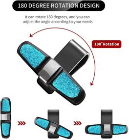 img 1 attached to Блестящий держатель очков с кристаллами розового кварца для козырька автомобиля - удобное, стильное крепление для женщин и девочек (черное)