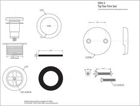 img 3 attached to Westbrass D93-2-26 Tip-Toe Bathtub Drain Plug Trim Set: Polished Chrome with Overflow Faceplate, 1-Pack