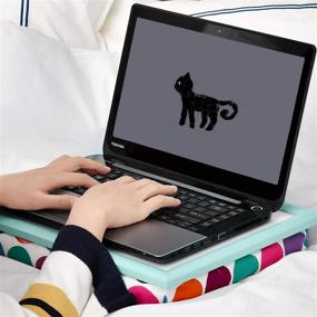 img 1 attached to 🌈 Colorful Dot Lap Desk for Notebook, MacBook, Tablet – Fits up to 17 inches Laptop – Serving Tray for Bed, Sofa or Car – 16"W x 12"D