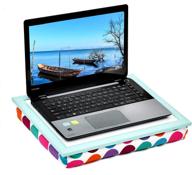 🌈 красочный столик для ноутбука, macbook, планшета с точками - подходит для ноутбука до 17 дюймов - поднос для кровати, дивана или автомобиля - 16"ш x 12"д. логотип