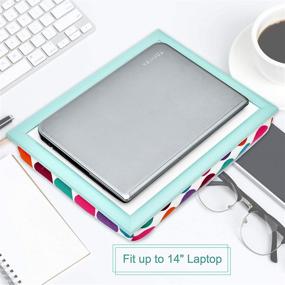 img 2 attached to 🌈 Colorful Dot Lap Desk for Notebook, MacBook, Tablet – Fits up to 17 inches Laptop – Serving Tray for Bed, Sofa or Car – 16"W x 12"D