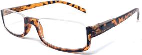 img 3 attached to The Parker Rectangle Half Frame Reading Glasses: Unisex Semi Rimless Readers (2.75 Tortoise)