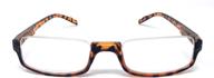 the parker rectangle half frame reading glasses: unisex semi rimless readers (2.75 tortoise) logo