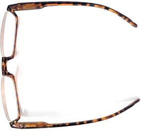 img 1 attached to The Parker Rectangle Half Frame Reading Glasses: Unisex Semi Rimless Readers (2.75 Tortoise)