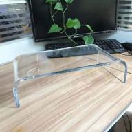 📺 optimized clear acrylic stand for computer laptop tv - display risers, jewelry, and figure showcase - clear dessert table holder (380 x 197 x 100mm, 10mm thickness) logo