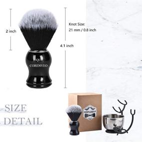 img 2 attached to 🧔 Premium Men's Shaving Brush Set: Steel Brush Razor Holder, Shaving Brush, and Shaving Bowl Combo - 3 Pcs Kit