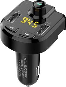 img 4 attached to 🚗 The Ultimate Bluetooth FM Transmitter for Car: Wireless Radio Adapter with Dual USB Charging Ports, Hands-Free Calling, TF/SD Card Support, and USB Disk Player