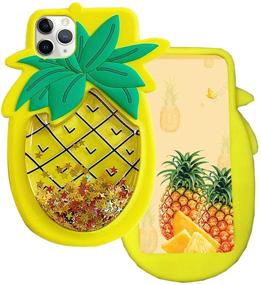 img 4 attached to MME Character For IPhone 7 Plus/8 Plus/6 Plus/6S Case - Cute Pineapple 3D Cartoon Quicksand Soft Silicone Shockproof Case Fashion Cool Design Funny Pretty Phone Cover For Girls (Pineapple