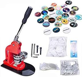 img 3 attached to 🔘 Seeutek Button Maker Machine Set - 1 inch 25mm Badge Maker with 500 Button Parts and Circle Cutter