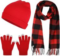 stay warm and stylish with our winter knitted beanie gloves plaid women's accessories logo