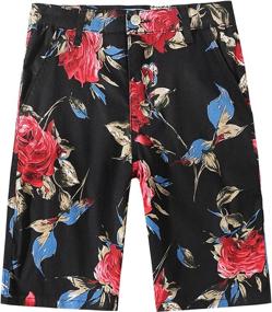 img 4 attached to SSLR Flowers Cotton Casual Hawaiian Boys' Clothing for Shorts
