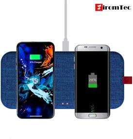 img 1 attached to 🔌 MIROMTEC 2 in 1 Dual Wireless Charging Pad with 5 Coils – Qi Fast Wireless Charger Mat for iPhone SE, 11 Pro Max XS XR 8, Qi Enabled Phones, and AirPods Pro (includes QC 3.0 Adapter)