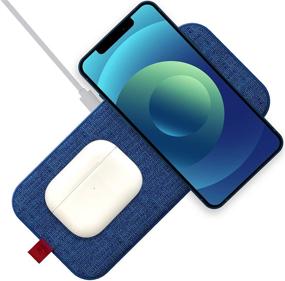 img 2 attached to 🔌 MIROMTEC 2 in 1 Dual Wireless Charging Pad with 5 Coils – Qi Fast Wireless Charger Mat for iPhone SE, 11 Pro Max XS XR 8, Qi Enabled Phones, and AirPods Pro (includes QC 3.0 Adapter)