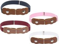 👧 designer comfort kids no buckle belt (4-pack) - elastic stretch fit for boys and girls, supports independent toddlers logo