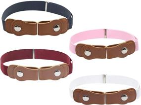 img 4 attached to 👧 Designer Comfort Kids No Buckle Belt (4-Pack) - Elastic Stretch Fit for Boys and Girls, Supports Independent Toddlers