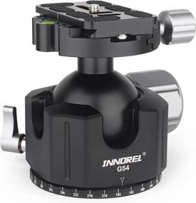 img 4 attached to 📷 INNOREL Low Profile Tripod Ball Head - CNC Metal Camera Tripod Ballhead with Quick Release Plate, 1/4" Arca Swiss, Aluminum Alloy for Tripods, Monopod, DSLR, Camcorder - Max Load 66lb/30kg (G54)