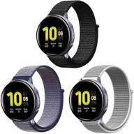 📲 morsey 20 мм браслет с быстрым съемом для часов - совместимый с samsung galaxy watch 3 41 мм/galaxy watch active2/huawei/pebble/asus/ticwatch smart watch - нейлоновый дышащий заменяемый спортивный браслет (3p-3) логотип