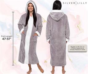 img 2 attached to Silver Lilly Womens Sherpa Bathrobe