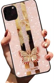 img 4 attached to Aulzaju For IPhone 12 Pro Max Case Cute Diamond Butterfly Design Glitter Hard Hybrid Protective Phone Case For Girls Women Luxury Bling Rhinestone Bumper Cover For IPhone 12 Pro Max 6