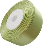 🎗️ olive light green craft ribbon - 1 inch x 25 yards roll of solid satin ribbon logo