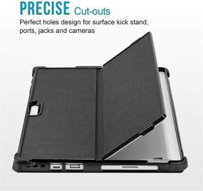 img 1 attached to Black Rugged Protective Case Cover for Microsoft Surface Pro 7/6/5/4/2017/2018 - Compatible with Pen Holder