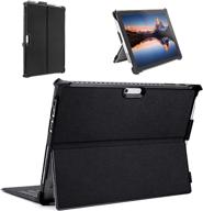 black rugged protective case cover for microsoft surface pro 7/6/5/4/2017/2018 - compatible with pen holder logo