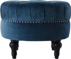 img 2 attached to 🛋️ Stylish and Versatile: Jennifer Taylor Home Dawn Ottoman in Satin Teal